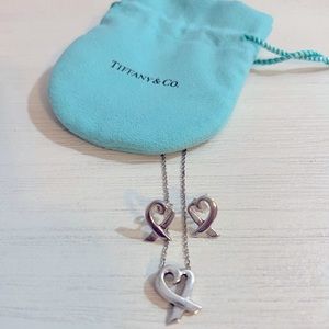 Tiffany & Co. Elsa Peretti Heart earrings and necklace